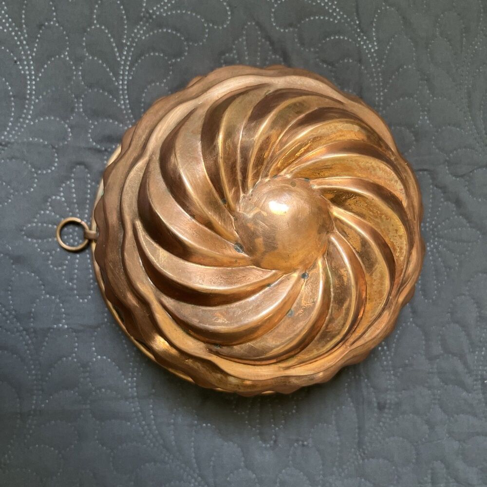 VINTAGE ANTIQUE TIN LINED COPPER "FLOWER" JELLO~CAKE MOLD Bakeware Craft Kitchen